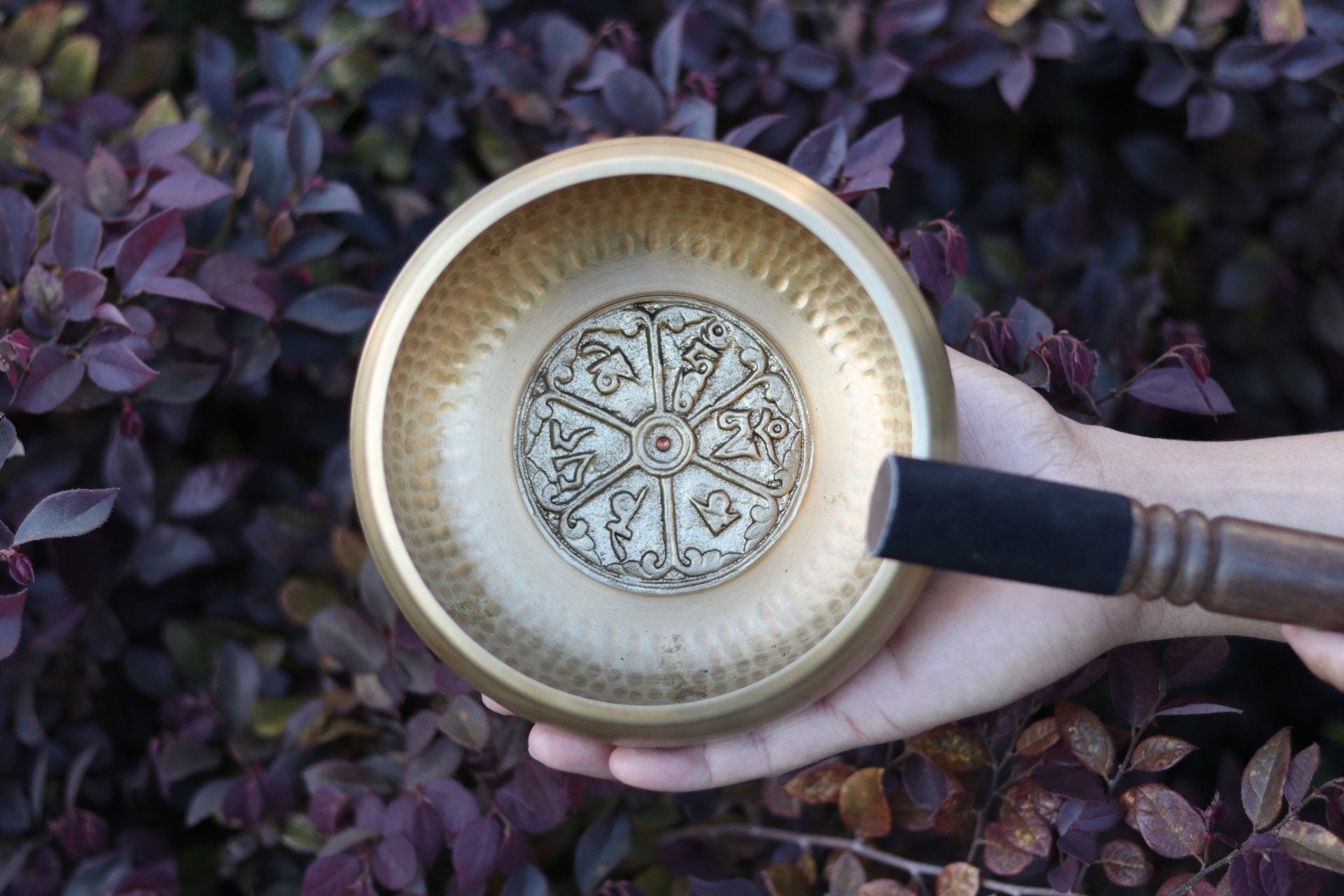 Inscription | Hand Beaten Singing Bowl, 5.5" | Sound Therapy Meditation