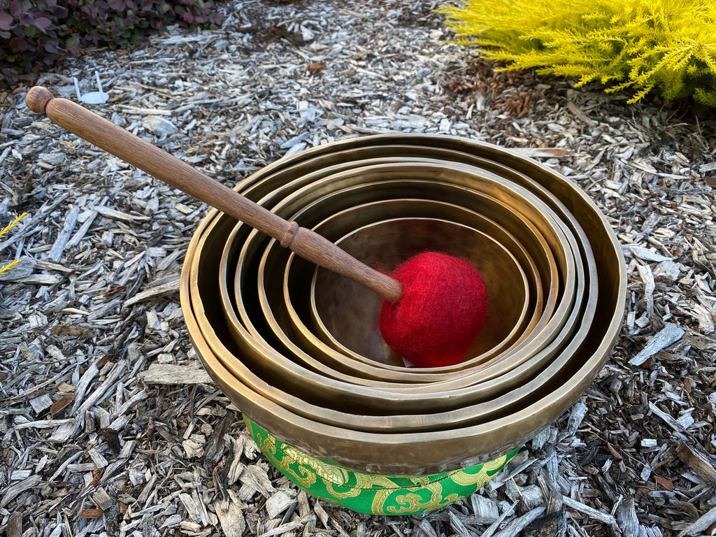 Handmade Tibetan Singing Bowl Set, Chakra Healing, Meditation
