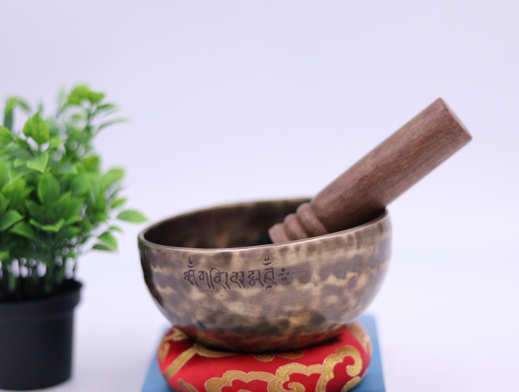 5 Inch Handmade Tibetan Singing Bowl Set from Nepal for Meditation, Yoga & Sound Therapy