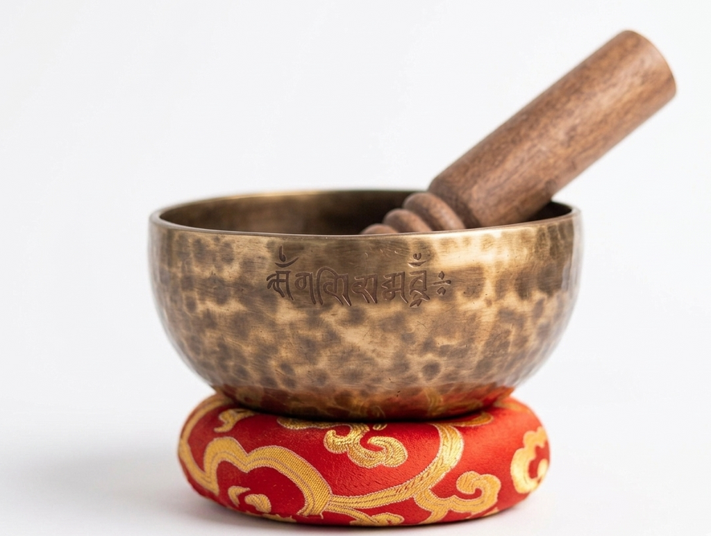 5” Tiger Eye Tibetan Singing Bowl – Full Moon Handmade Nepal Meditation Sound Healing Bowl
