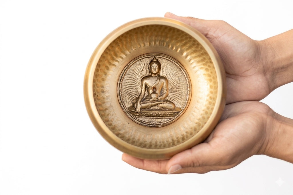Buddha Hand-Hammered Tibetan Singing Bowl for Meditation and Sound Therapy