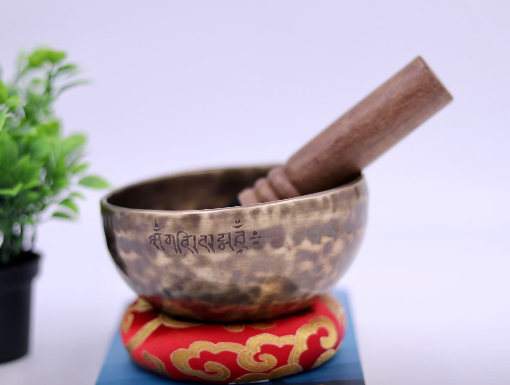 5 Inch Handmade Tibetan Singing Bowl Set from Nepal for Meditation, Yoga & Sound Therapy